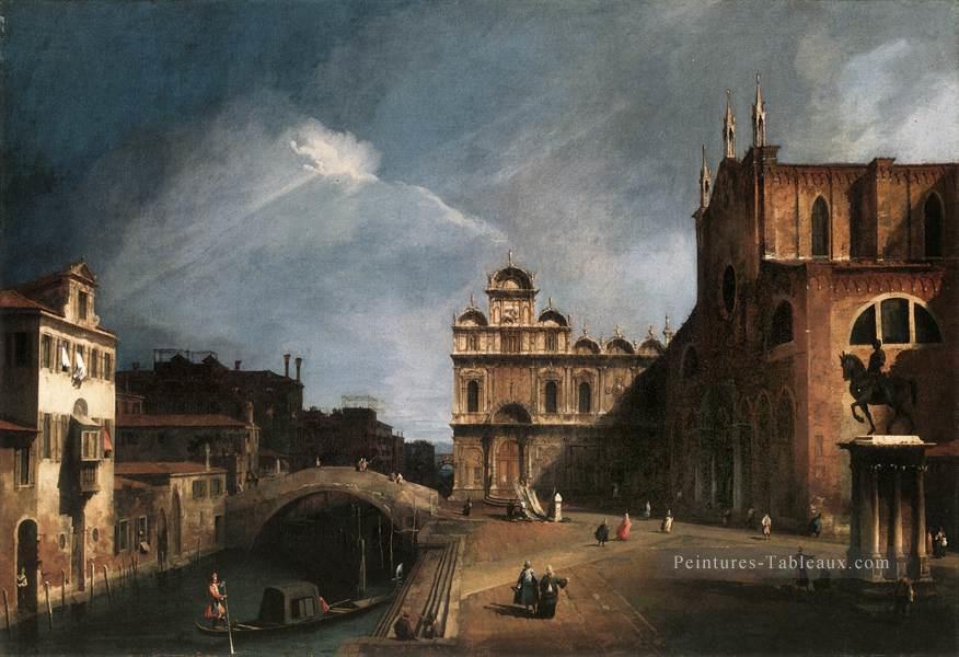 Santi Giovanni E Paolo Et La Scuola Di San Marco 1726 Canaletto Venise Peintures à l'huile